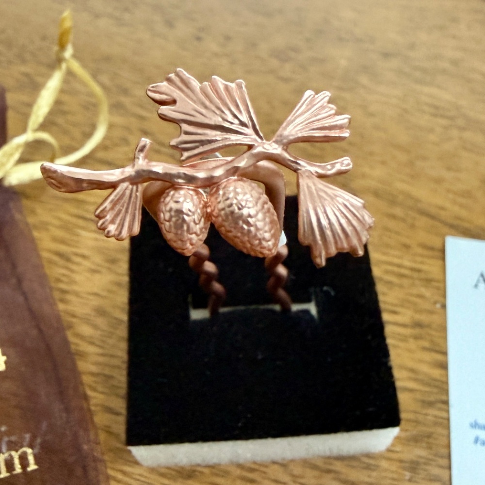 Avigail Adam Hair Prong Pinecone Rose Gold NEW